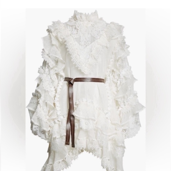 New Zimmermann Crush Heart Trim Long Sleeve Minidress Size Medium - Picture 13 of 13